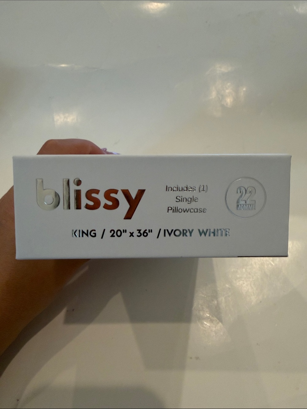 NWT Blissy 100% Mulberry Silk Pillowcase King 20”x36” Ivory White Single - Picture 2 of 4